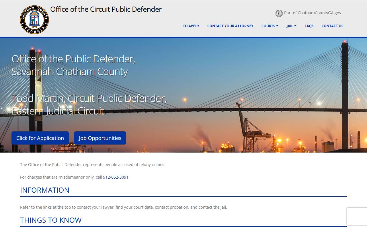 Chatham County court dockets Circuit Public Defender information