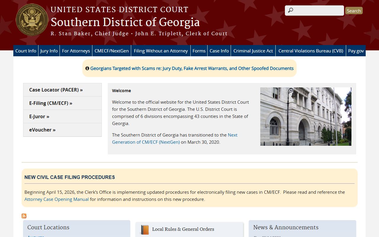 Chatham County criminal court records Southern District of Georgia