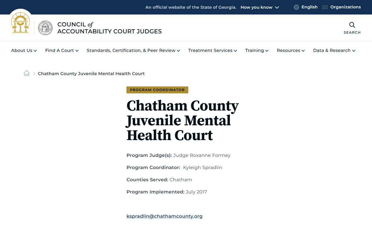 Chatham County court records Juvenile Mental Health Court listing