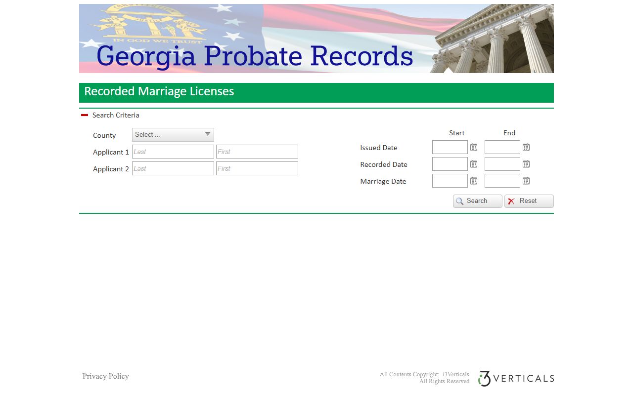 Chatham County marriage records Georgia Probate Records search portal