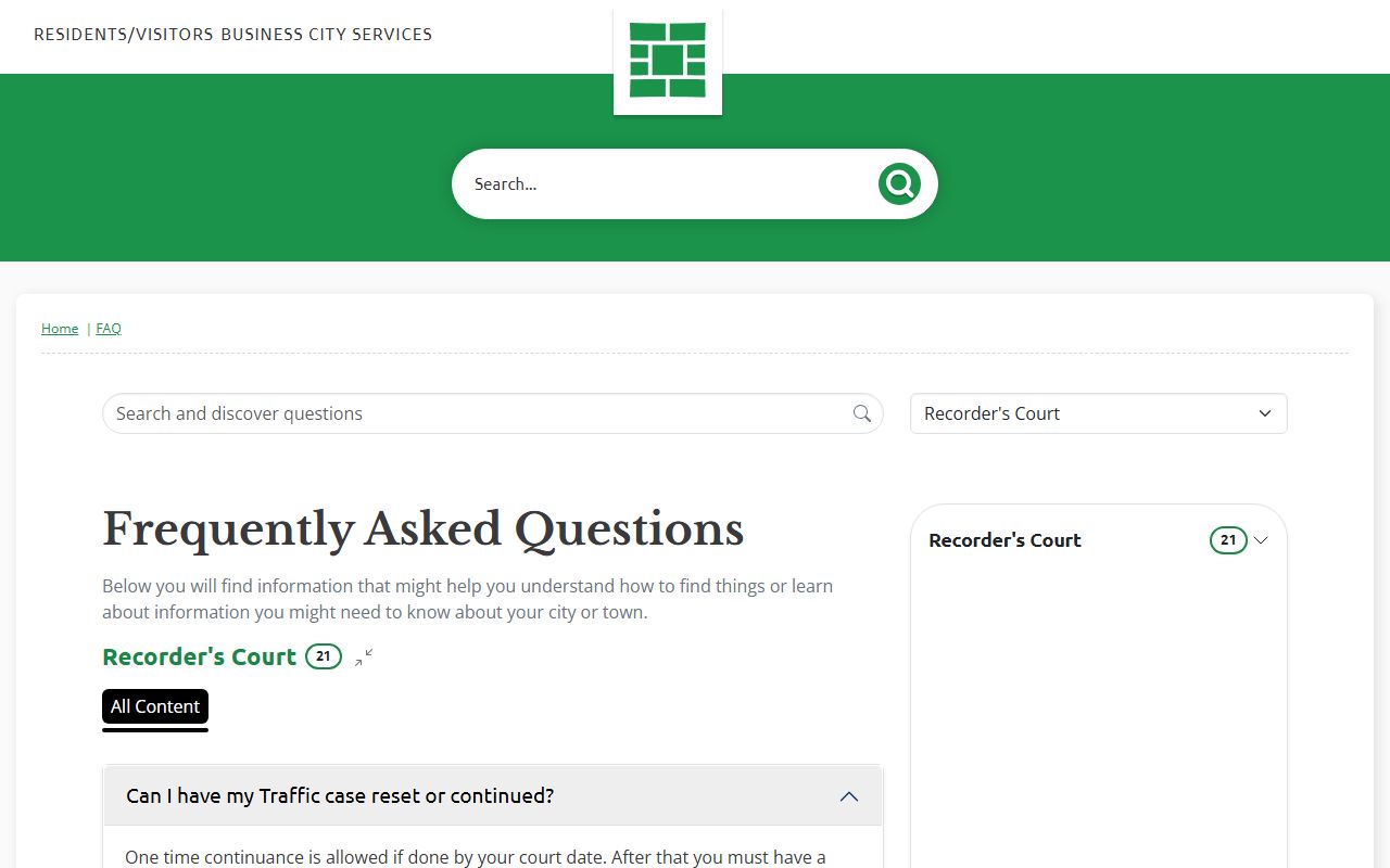 Chatham County traffic court records Recorder's Court FAQ