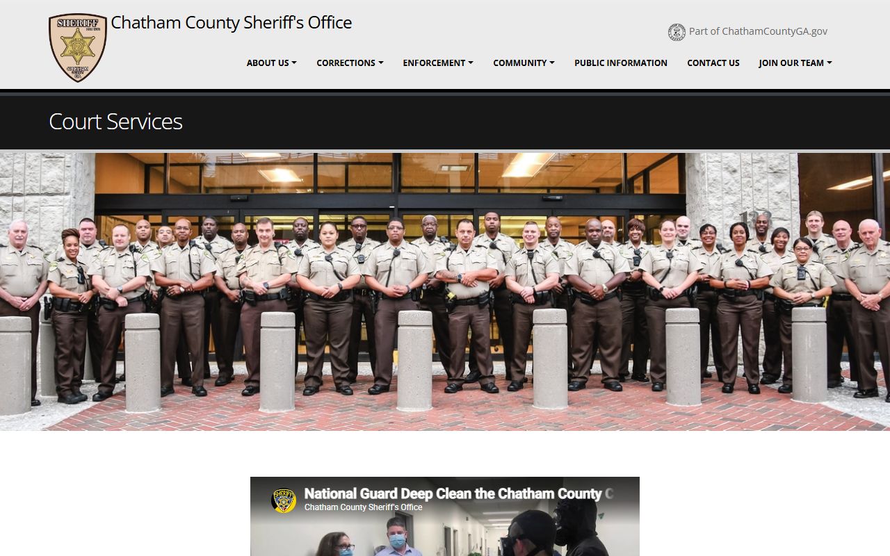 Chatham County Sheriff's Court Services page